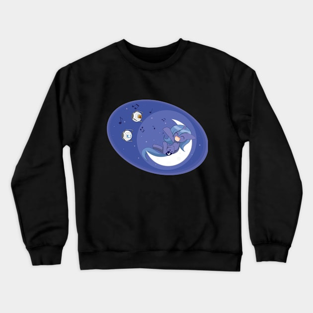 Singing On The Moon Crewneck Sweatshirt by Squatterloki